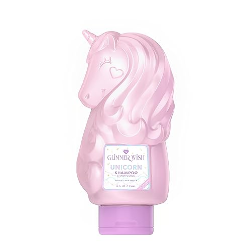 Glimmer Wish Unicorn Kids Shampoo, Paraben and Sulfate Free Shampoo, Gluten and Sulfite Free, Teen Shampoo and Conditioner for Girls, Unicorn Shampoo, Cotton Candy Shampoo, 12 Fl Oz