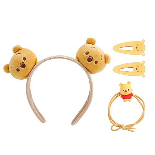 G-Ahora Winnie Headband Spa Makeup Headband Bowknot Adjustable Elastic Hair Band for Girls Women Winnie Lover. (HB-Pooh C)