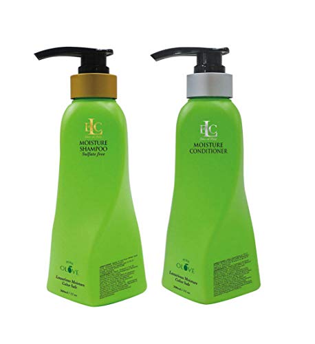 ELC Pure Olove Moisturizing Shampoo & Conditioner Featuring a Gute Cosmetic Travel Pouch (3 Piece Bundle) 12 oz each