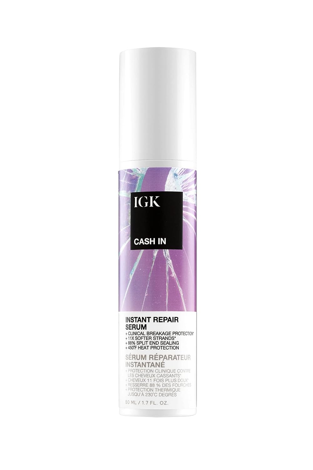 IGK CASH IN Instant Repair Serum | Breakage Protection + Seal Split Ends + Heat Protection | Vegan + Cruelty Free| 1.7 Oz