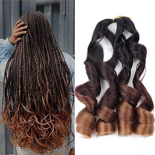 LMZIM French Curl braiding hair 22 inch Bouncy Braiding Hair 9 Pack French Curles Synthetic Hair Extensions French Curly Braiding Hair Wavy ends Pre Streched Curly Braiding Hair