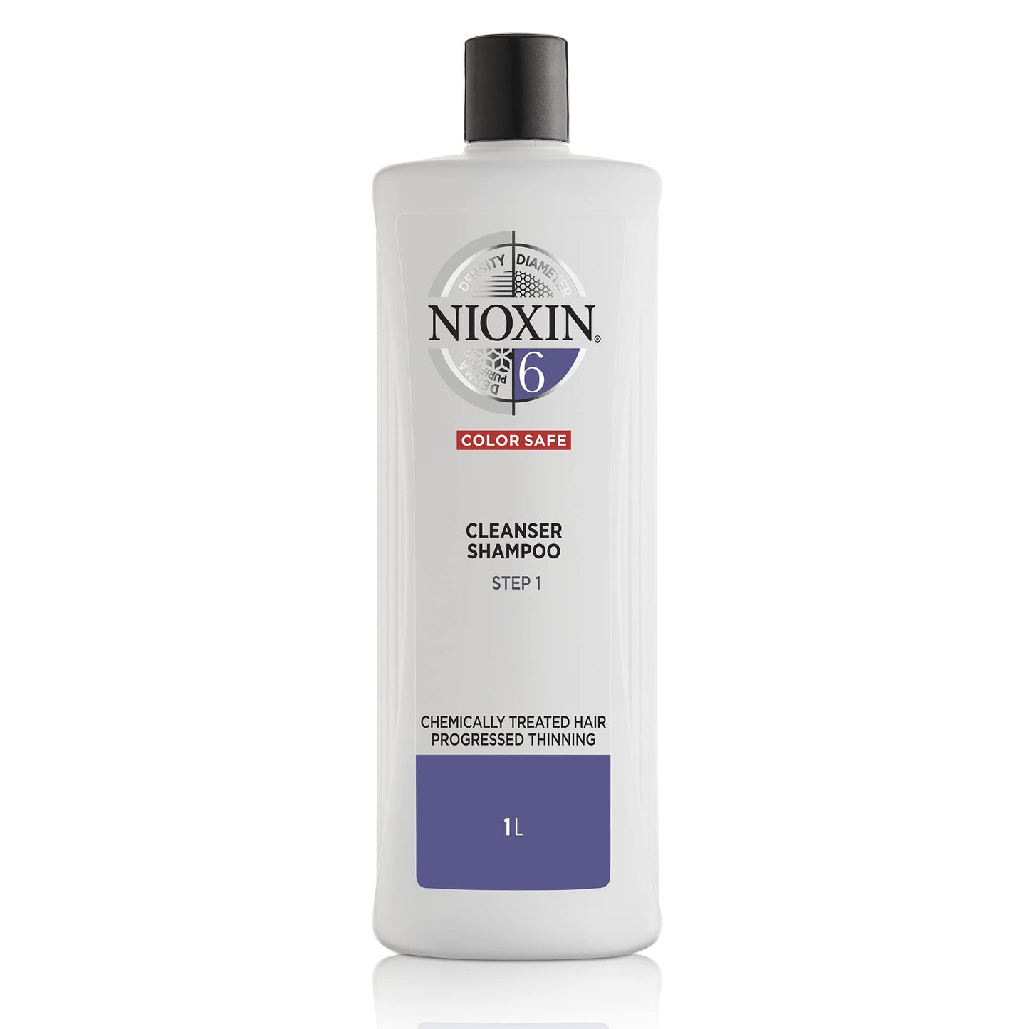 Nioxin System 6 Scalp Cleansing Shampoo with Peppermint Oil, Treats Dry Scalp, Dandruff Relief, Anti-Hair Breakage, For Bleached & Chemically Treated Hair with Progressed Thinning, 33.8 fl oz