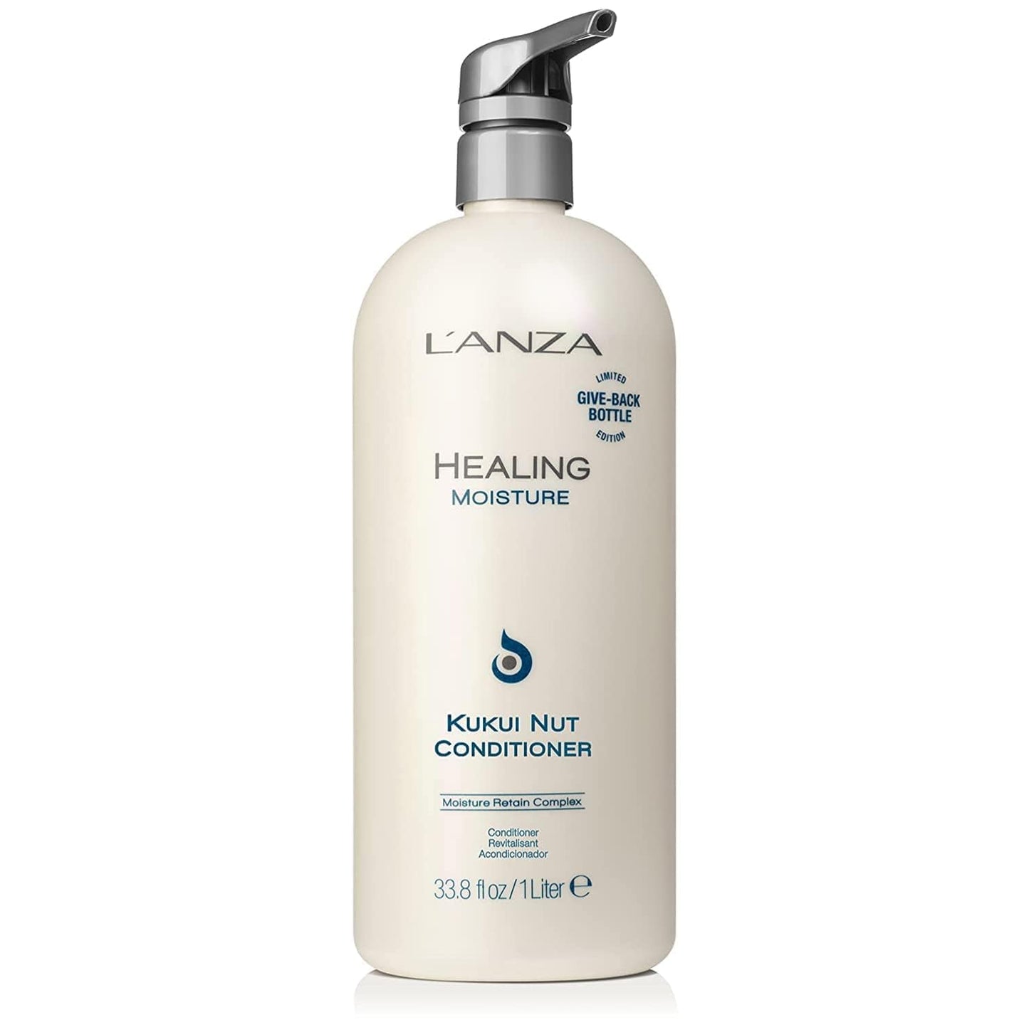 L’ANZA Healing Moisture Kukui Nut Conditioner, Renews Strength, Replenishes Moisture, for a Perfect Silky Look, Suitable for All Hair Types (33.8 Fl Oz)