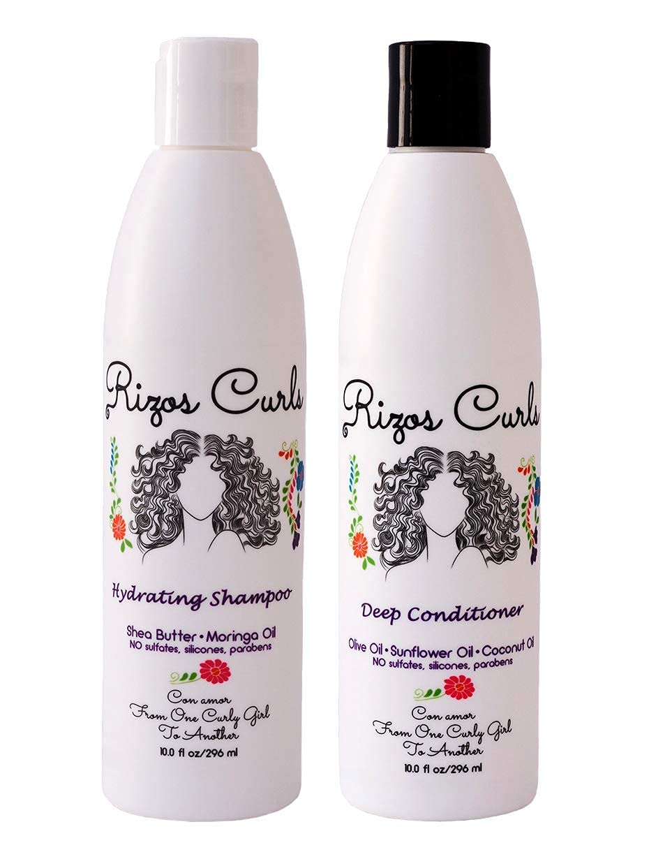 Rizo Curls Shampoo and Conditioner Bundle Pack for Women — 10 Fluid Ounces (Pack of 2) - Moisturizes, Strengthens Every Curl with Natural Products and Vitamins