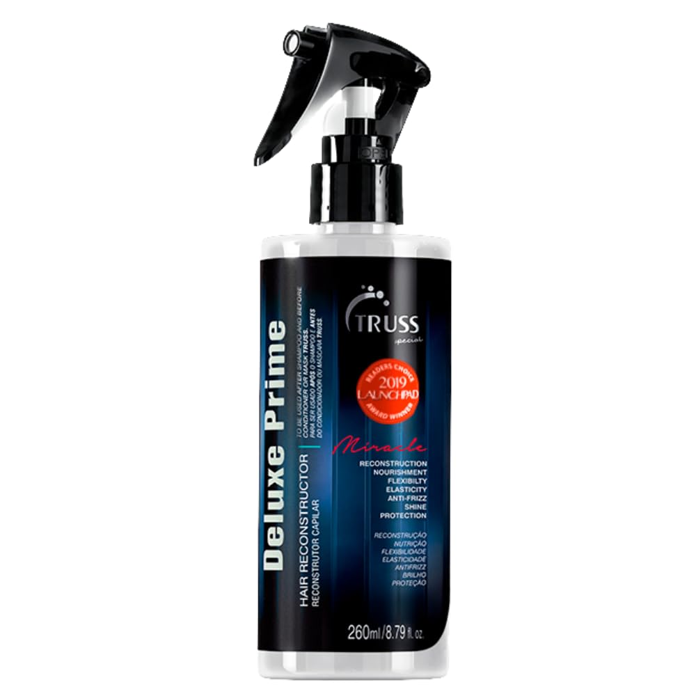 Truss Deluxe Prime Hair Treatment - Protein Infused Anti-Frizz Reconstructor Spray That Restores, Detangles, And Adds Shine to Damaged And Chemically Treated Hair