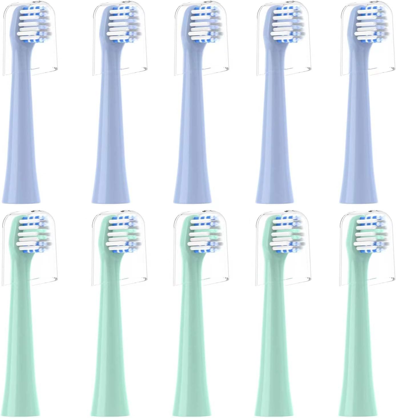 CILGEWH Replacement Toothbrush Heads 10 Pack Compatible with Colgate Hum Connected Smart Battery Electric Toothbrush Head,5 Blue+5 Green