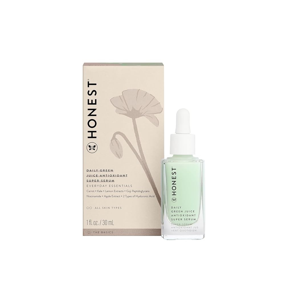Honest Beauty Daily Green Juice Antioxidant Super Serum | Vegan + Cruelty Free | 1 fl oz