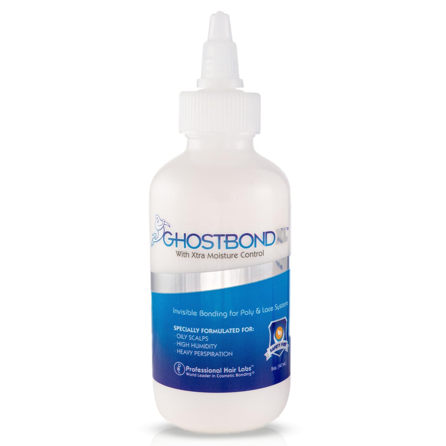 GHOSTBOND XL Hair Replacement Adhesive 5oz- Invisible Wig Bonding Glue: Water & Oil-Resistant, Non-Toxic, Light Hold for Secure and Natural-Looking Poly and Lace Hairpiece, Wigs & Toupee Systems