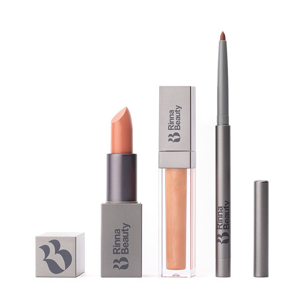 Rinna Beauty Icon Lip Kit - Heidi - All-in-one Lip Kit Includes Lipstick, Lip Gloss, Lip Liner - PINK NUDE look - Long-lasting, Anti-aging & Moisturizing, Vegan, Cruelty-Free - 1 each