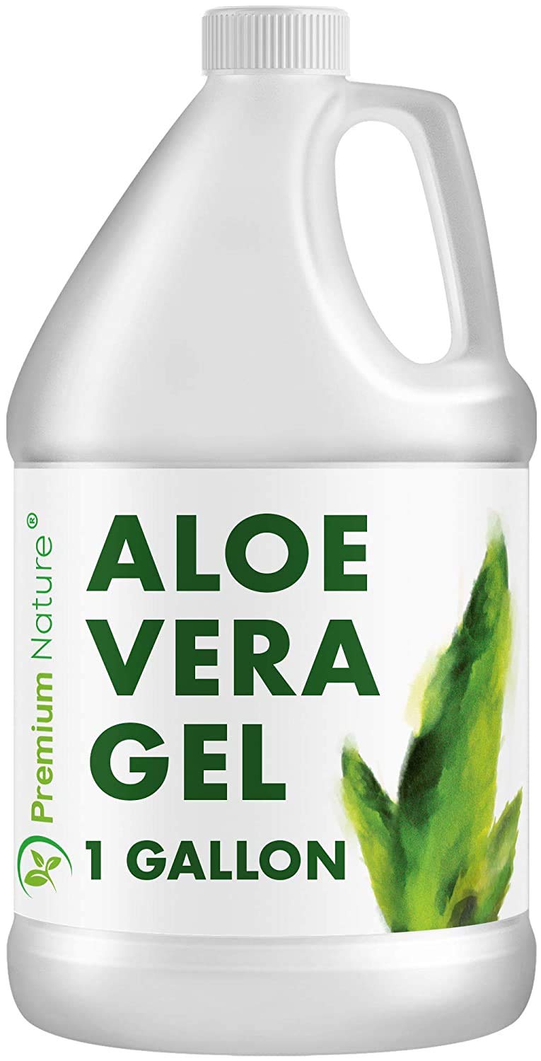 Premium Nature Pure Aloe Vera Gel For Face & Dry Skin, Sunburn Relief, Aloe Vera Gel for Skin Moisturizer Aloe Vera Gel from Aloe Vera Plant Aloe Vera Gel for Hair Aloe Gel 1 Gallon