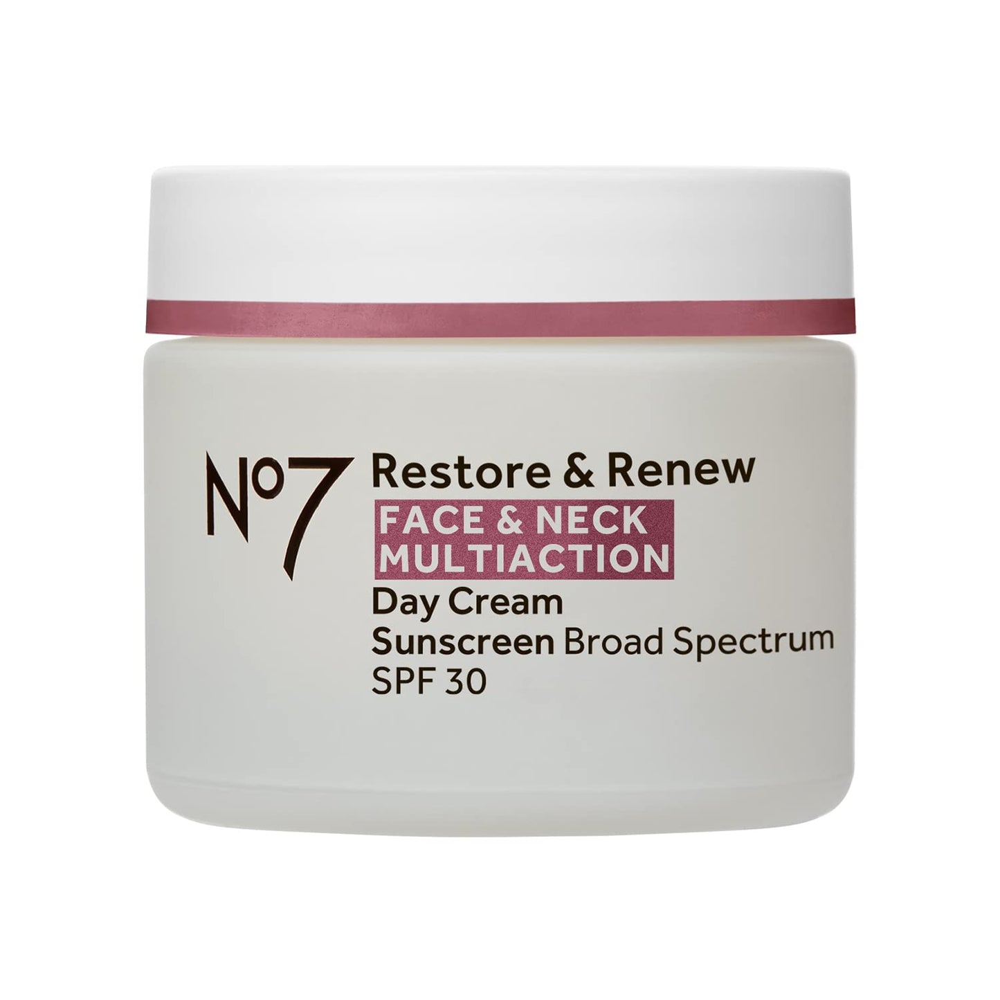 No7 Restore & Renew Multi Action Face & Neck SPF 30 Day Cream - Firming Cream for Face & Neck - Emblica & Vitamin C Brightening Moisturizer with Skin Hydrating Hyaluronic Acid (50ml)