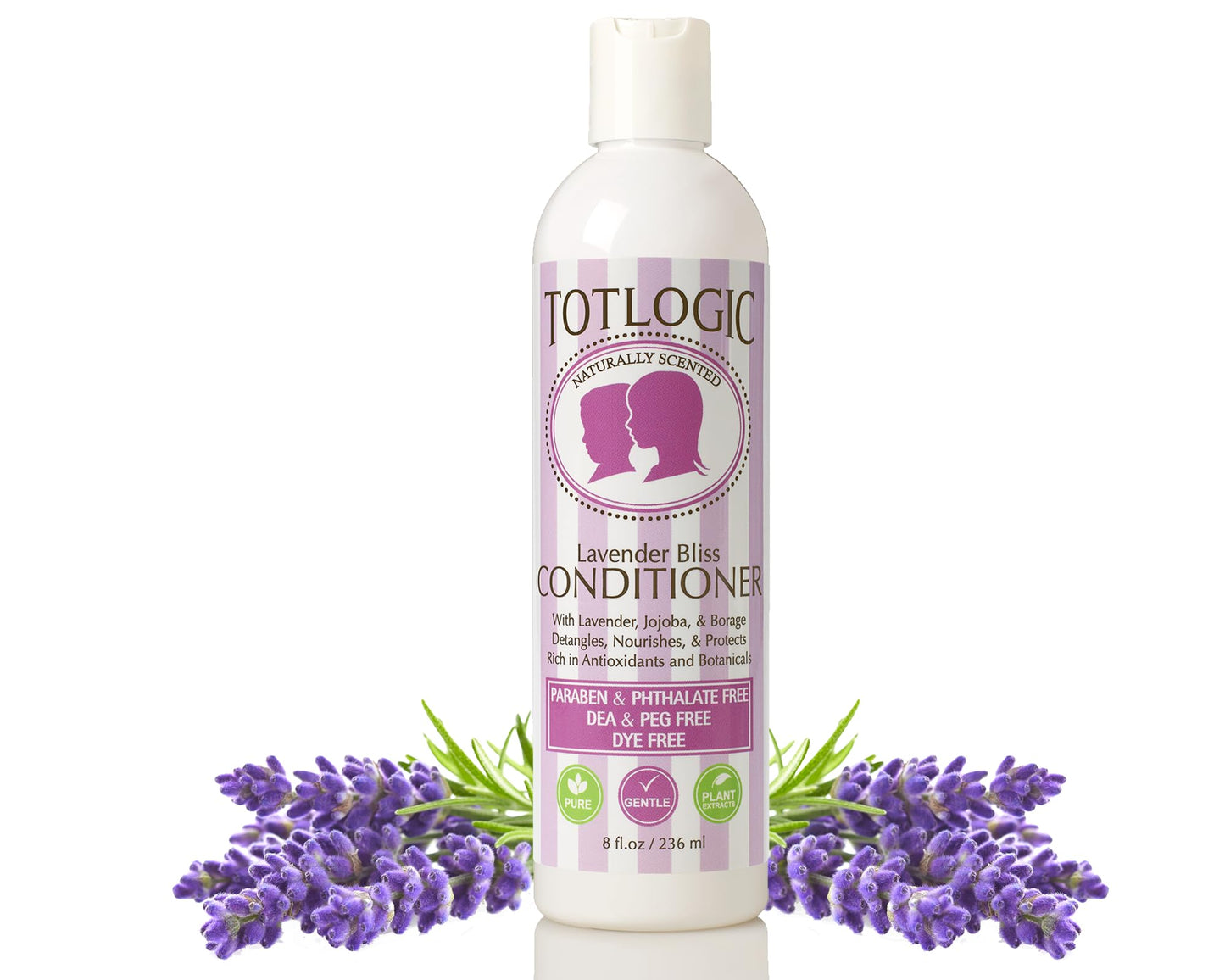 TotLogic Kids & Baby Safe Conditioner - 8 oz, Lavender Bliss, Infused with Natural Jojoba Oil and Rich in Antioxidants to Detangler Hair, No Phthalates, Parabens or Sulfates