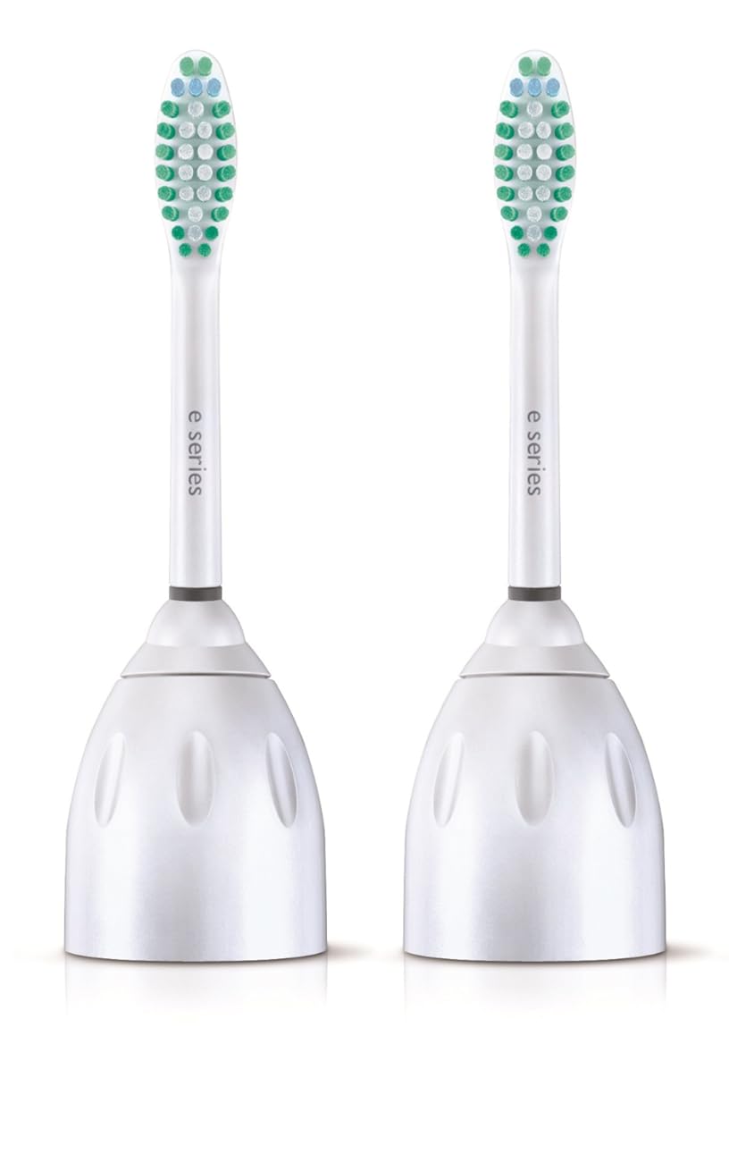 Philips Sonicare Genuine E-Series Replacement Toothbrush Heads, 2 Brush Heads, White, Frustration Free Packaging, HX7022/30