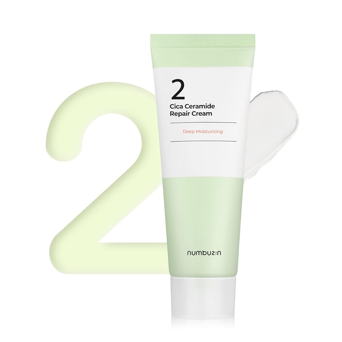 numbuzin No.2 Cica Ceramide Repair Cream | Facial Moisturizer, Strengthen Skin Barrier, Centella Asiatica, Real Ceramide, Butter Texture | Korean Skin Care for Face, 2.02 fl oz