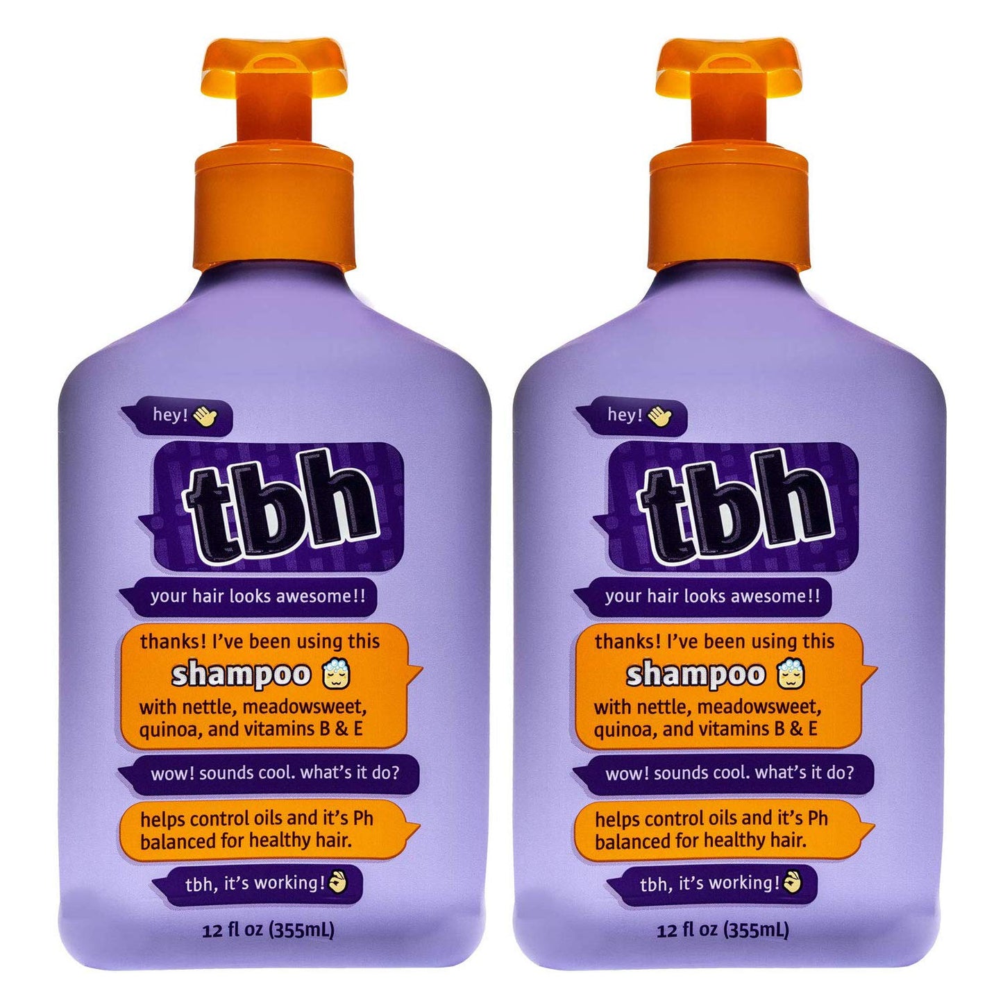 TBH Kids Shampoo - Shampoo for Oily Hair - Sulfate, Paraben Free - 12 oz (2 Pack)