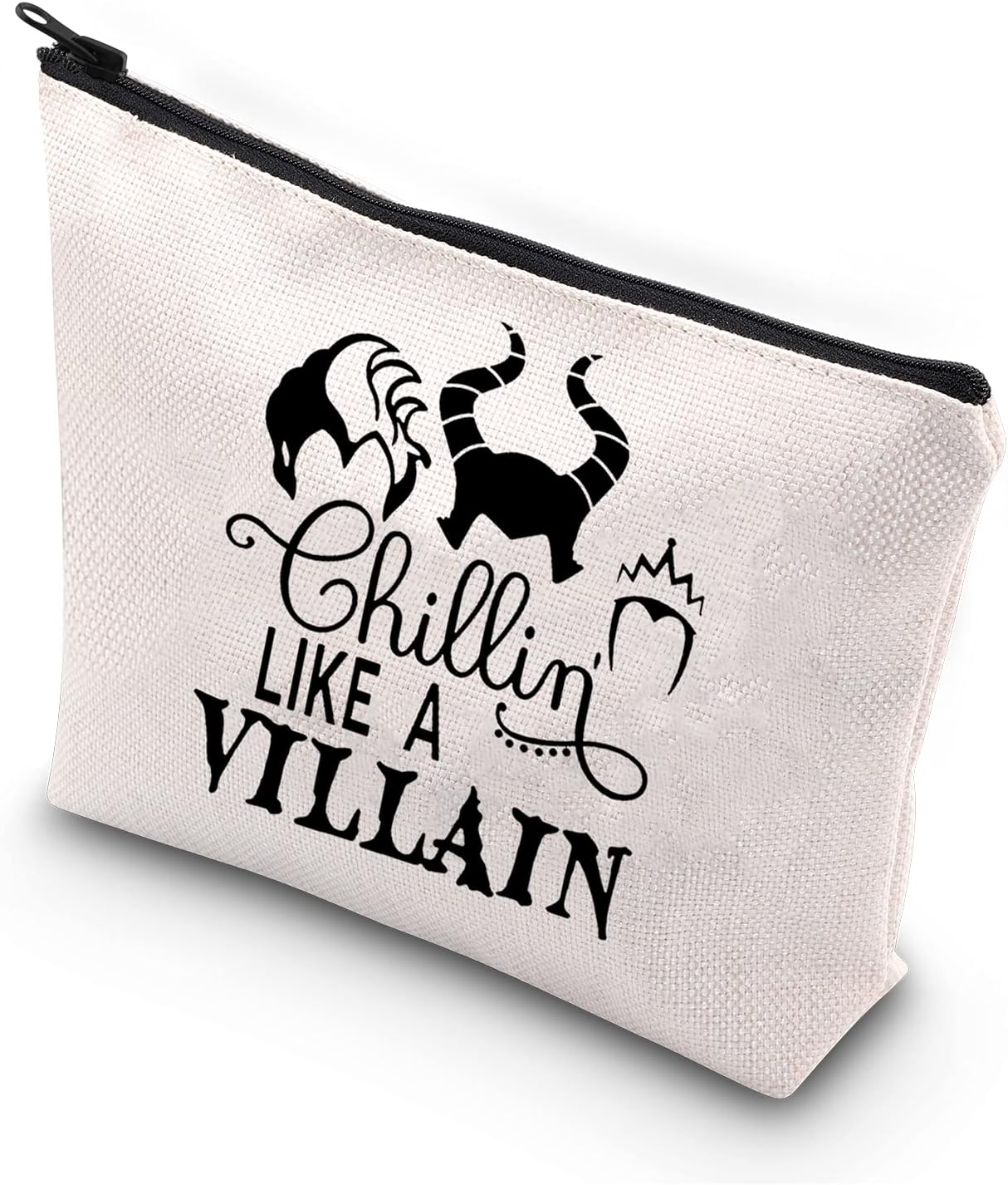 BDPWSS Evil Queen Makeup Bag Chillin' Like a Villain Cosmetic Bag For Villain Fans Gift Bad Princesses Travel Pouch (Chilling like vill)