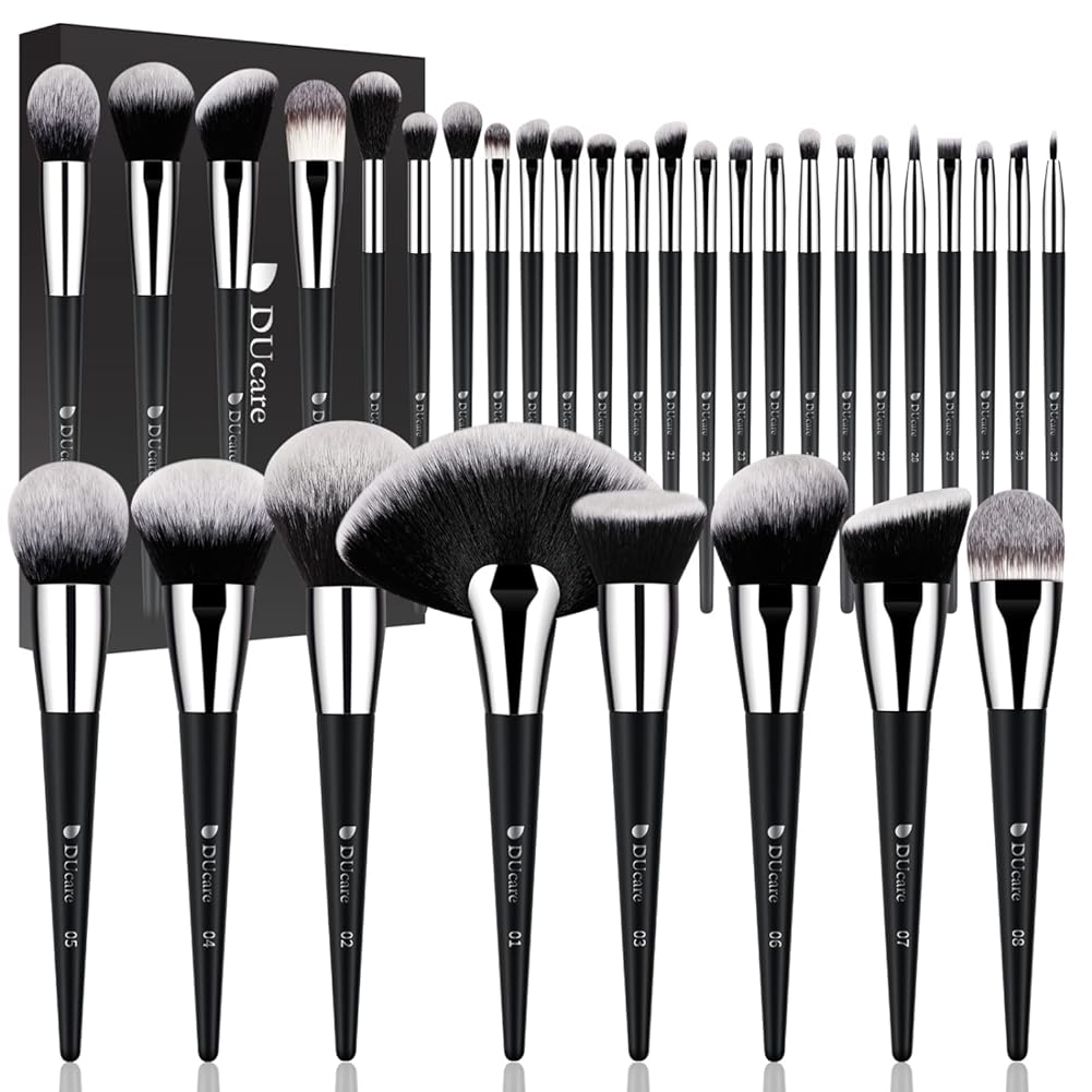 DUcare Makeup Brushes Professional 32Pcs Make up Brushes Set Premium Synthetic Kabuki Foundation Blending Brush Face Powder Blush Concealers Eye Shadows