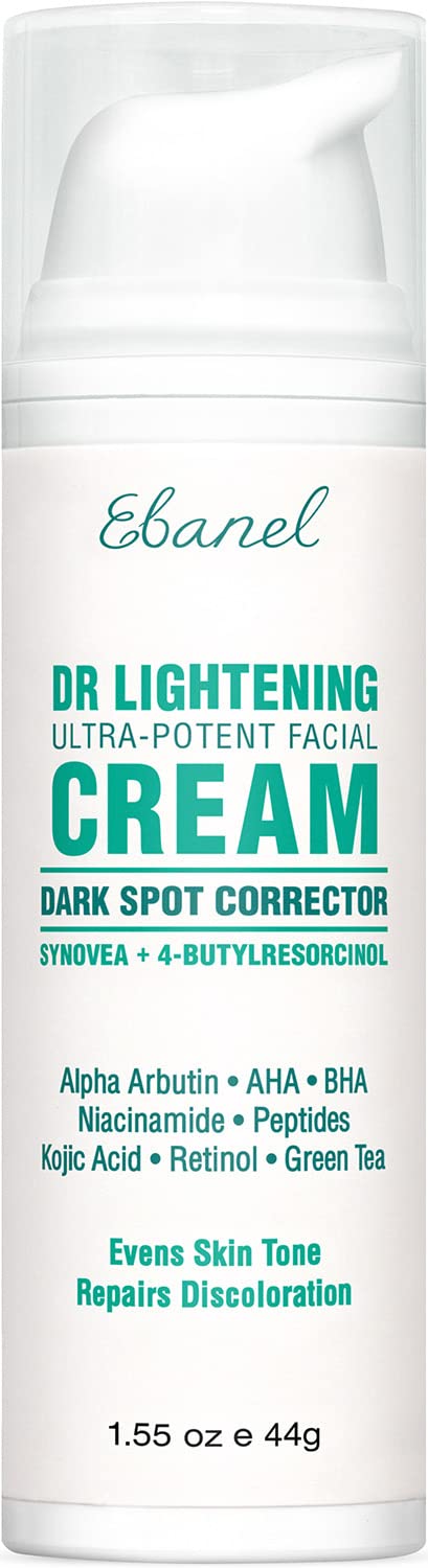 Ebanel Dark Spot Remover for Face Peel Skin Brightening Cream Melasma Hyperpigmentation Treatment Sun Spot Age Spot Freckle Remover Fade Cream, Synovea, 4-Butylresorcinol, Niacinamide, Glutathione
