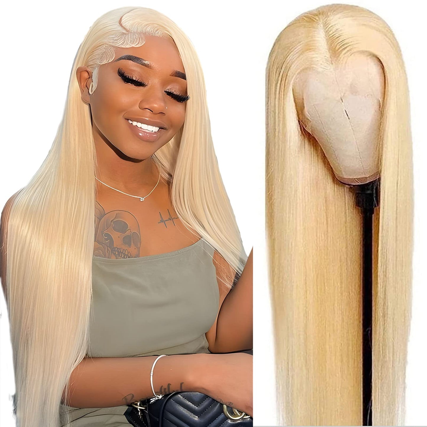 MYDIVA 613 Lace Front Wig Human Hair 13x4 Straight Blonde Lace Front Wigs Human Hair 180% Density 613 HD Lace Frontal Wig Blonde Wig Human Hair Pre Plucked Transparent Lace With Baby Hair 20 inch