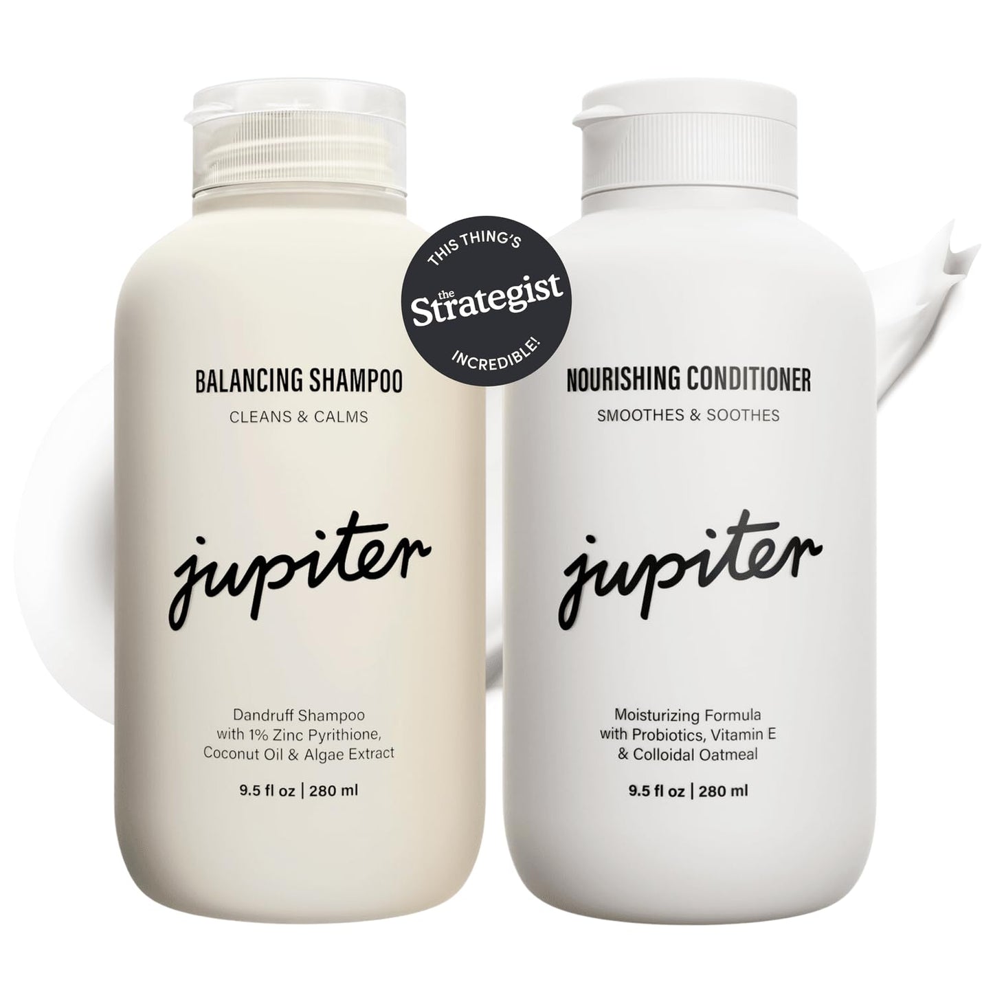 Jupiter Anti Dandruff Shampoo and Conditioner For Women & Men - Physician-Formulated For Flaky, Itchy, Oily, Dry Scalp Treatment - Vegan, Sulfate Free - Color Safe & Paraben Free Shampoo With Zinc