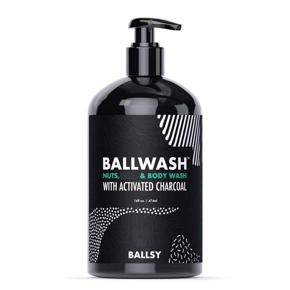 Ballsy Ballwash Charcoal Body Wash for Men - Moisturizing MenÕs Bodywash with Coconut Oil Ð Soap for Men & Great for your Most Intimate Areas, 16 Oz with Pump