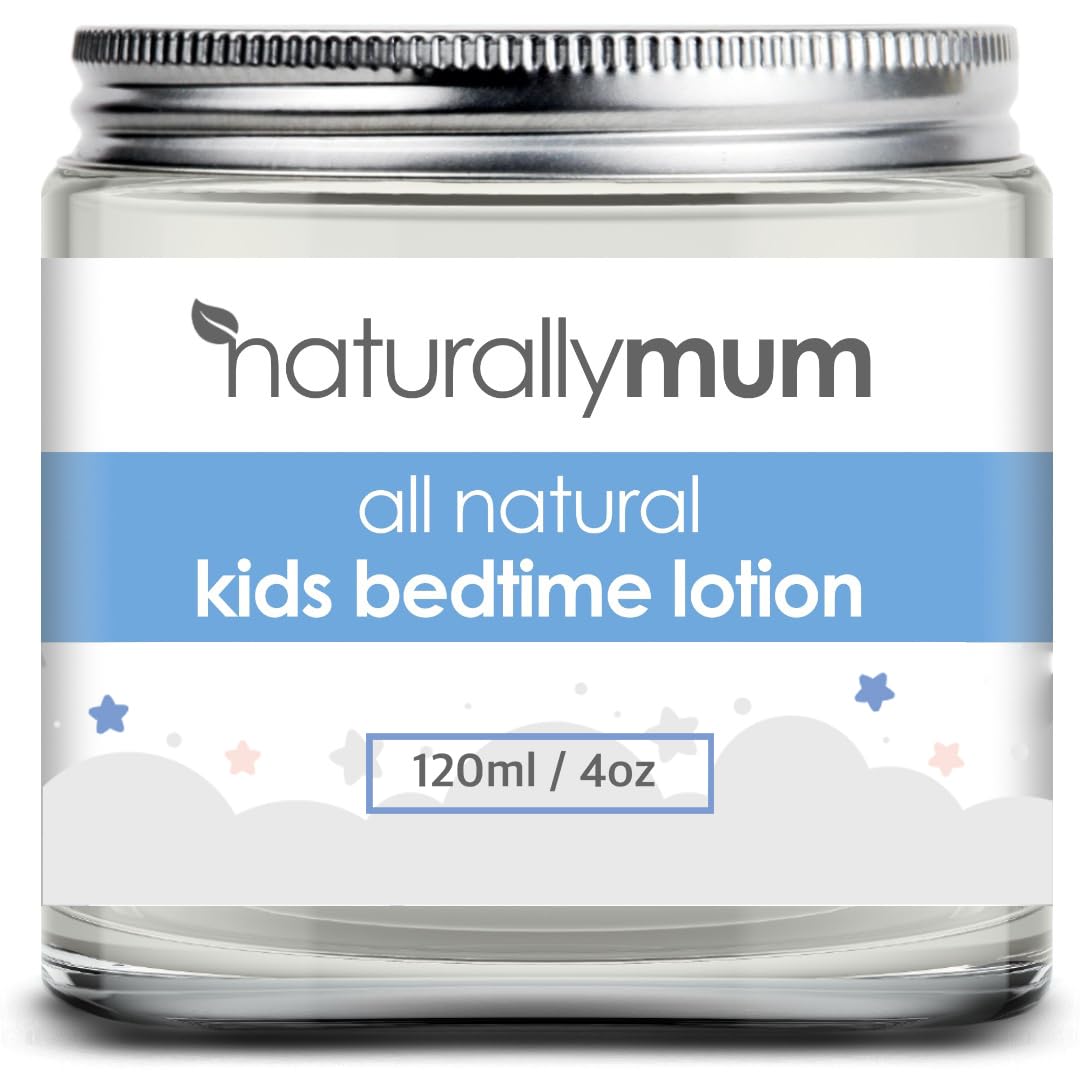 NaturallyMum Kids Magnesium Bedtime Lotion | Support for Sleep, Heart, Bone, Nerve, Gut and Muscle Health | Alternative to Melatonin | Topical Cream Safe for Kids | Lavender & Chamomile | 4.2 fl oz