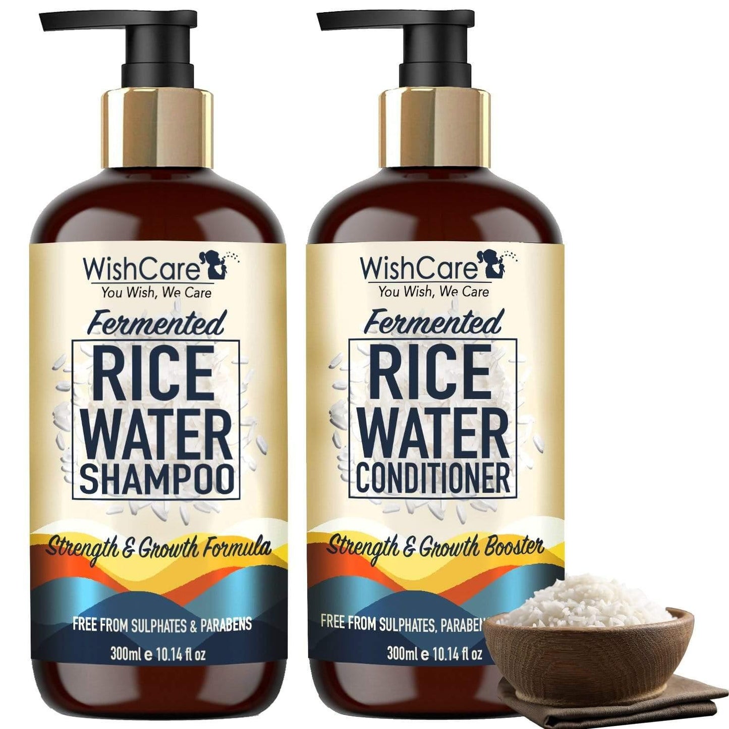 WishCare Fermented Rice Water Shampoo & Conditioner Combo - 600 ml