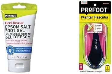 Profoot Epsom Salt Foot Gel, 4 Ounce Orthotic Insoles for Plantar Fasciitis & Heel Pain, Women's 6-10, 1 Pair