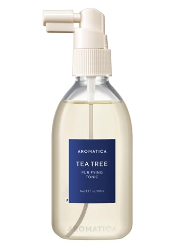 AROMATICA Tea Tree Purifying Tonic 3.38oz, Paraben, Silicone, Sulfate Free | Vegan | Soothing & Cooling Tonic for Your Scalp | Helps Hair Look Healthier and nourished | Natural Ingredients Only