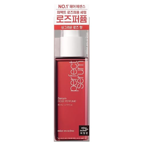 Mise En Scene Perfect Rose Perfume Serum for Hair Damage, Containing 7 Oils to Make Hair Ends Soft Silky and Smooth, Hair Essence for Hair Care Solution with Fresh Rose Scent, 2.70 fl. Oz