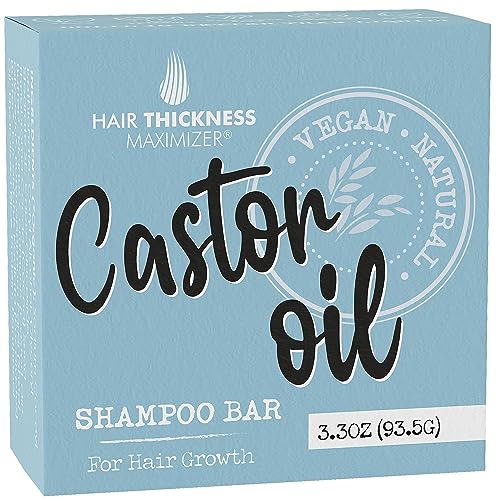 Castor Oil Shampoo Bar for Hair Growth, Strengthening. With Organic Castor Oil, Rice Protein. Eco Friendly, Vegan. Color Safe, pH Balanced. No Harsh Chemicals. Higher Concentration Than Liquid