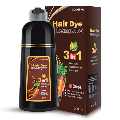 Hair Dye Shampoo Chestnut Brown Hair Color Shampoo for Gray Hair Coverage Herbal Hair Dye Shampoo 3 in 1 for Men and Women, Instant Coloring Shampoo Hair tint shampoo