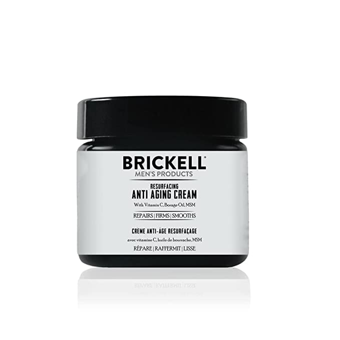 Brickell Men's Products Resurfacing Anti-Aging Face Cream For Men, Natural and Organic Face Moisturizer, Vitamin C Cream For Wrinkles, 2 Ounce, Scented