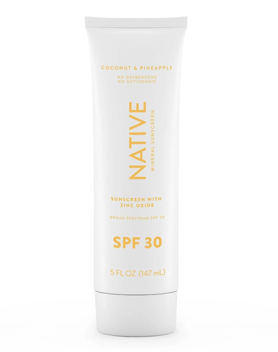 Native Coconut & Pineapple Mineral Sunscreen Lotion SPF 30, 5.0 oz (Coconut & Pineapple, 5 fl oz)