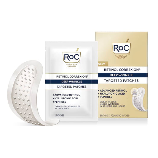 RoC Retinol Correxion Deep Wrinkle Non-Invasive Targeted Patches with Hyaluronic Acid + Firming Peptides for Forehead and Between Eyes 11 Lines, CrowÕs Feet and Laugh Lines