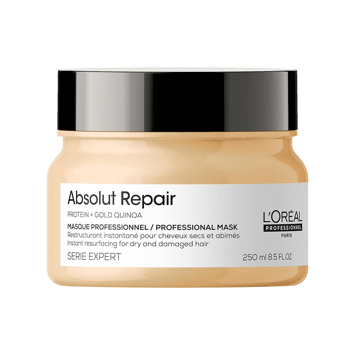 L'OREAL PROFESSIONNEL PARIS Absolut Repair Hair Mask | Protein Treatment For Deep Nourishment Hydrates, Repairs Damage & Adds Shine Dry Damaged Medium to Thick Types 8.5 Fl. Oz.