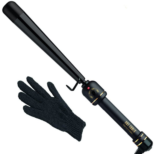 Hot Tools Black Gold Reversed Tapered Curling Wand | Creates Tousled Waves and Curls (1-1/4 – ¾ in)