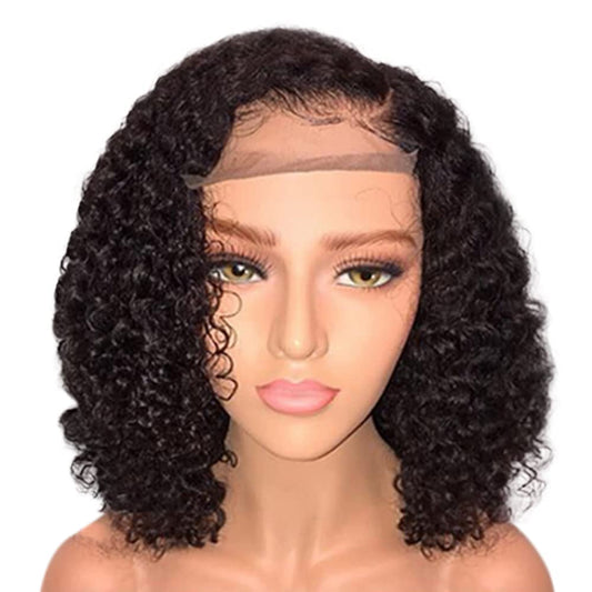 Jessica Hair 13x6 Lace Front Wigs Human Hair HD Lace Short Bob Wigs Pre Plucked With Baby Hair Curly Brazilian Remy Hair Wigs For Black Women(10 Inch with 150% Density)