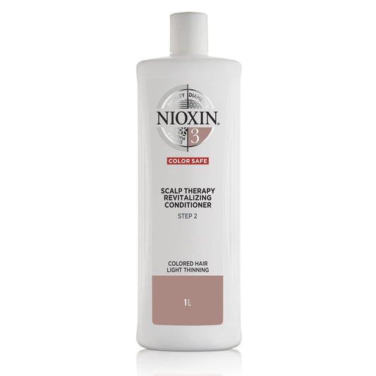 Nioxin System 3 Scalp Therapy Conditioner, Color Treated Hair with Light Thinning, 33.8 oz