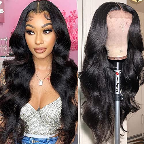 Beauhair Lace Front Wigs Human Hair 4x4 Lace Closure Wigs Body Wave Human Hair Wigs for Black Women Brazilian Virgin Hair 150% Density Pre Plucked with Baby Hair Natural Color 16Inch