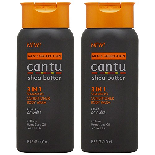 Cantu Men's 3 In 1 Shampoo/Conditioner/Body Wash 13.5oz"Pack of 2"