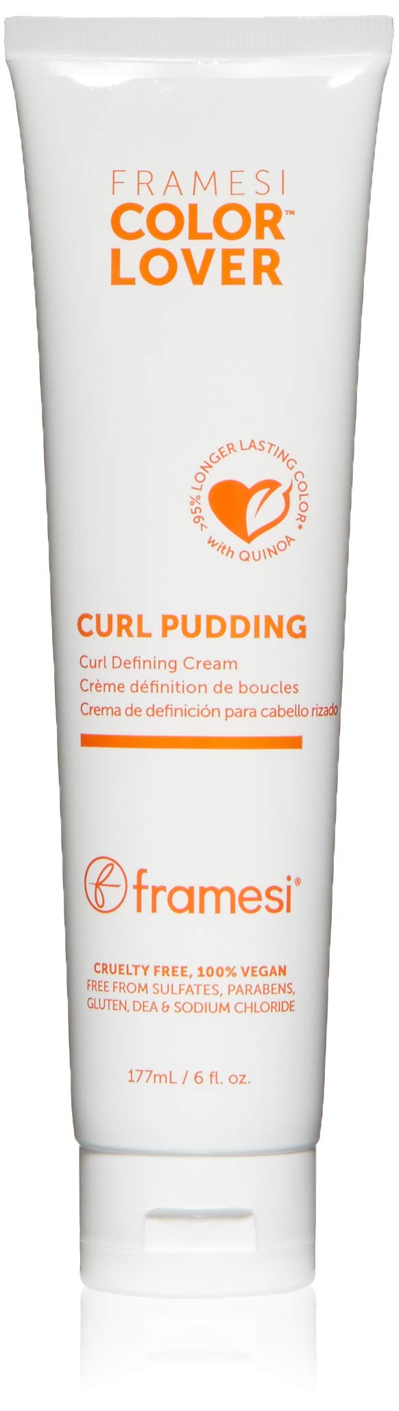Framesi Curly Hair Care Color Lover Curl Pudding Styling Cream, Curl Defining Cream Separates Curls Tames Frizz 6 fl oz Vegan Color Treated Hair