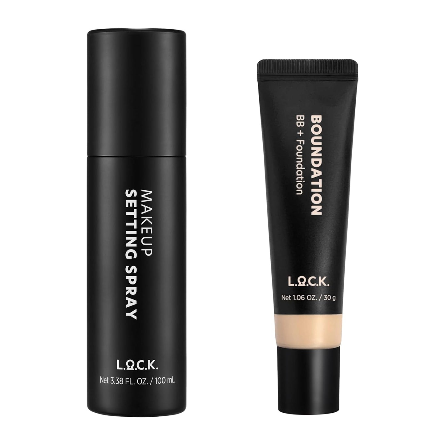 L.O.C.K. Boundation #2 Light Beige + Makeup Setting Finish spray Long Lasting makeup