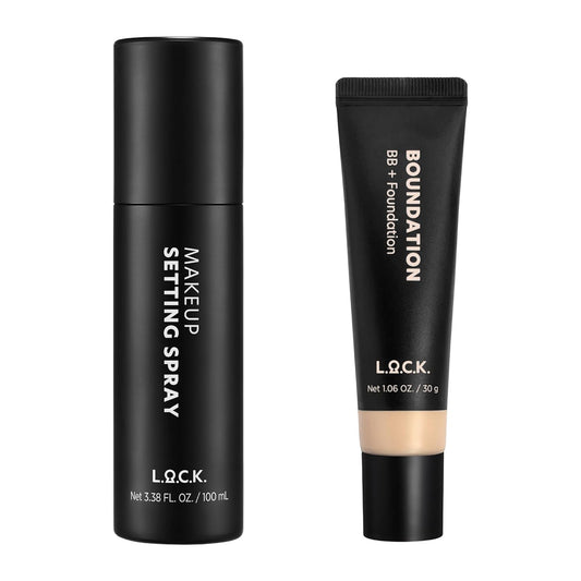 L.O.C.K. Boundation #2 Light Beige + Makeup Setting Finish spray Long Lasting makeup