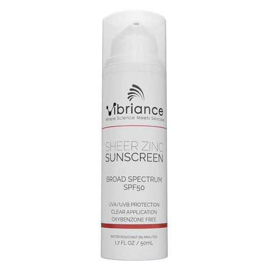 Vibriance Sheer Zinc Moisturizing Sunscreen, Skin Rejuvenation, Clear Sunscreen, Broad Spectrum SPF 50, 1.7 fl oz (50 ml)