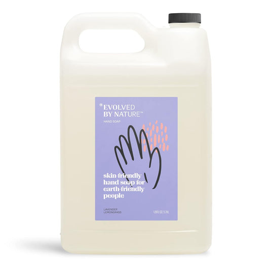 Evolved by Nature Liquid Hand Soap Refill, 128 Oz, Lavender Lemongrass, Biodegradable Formula