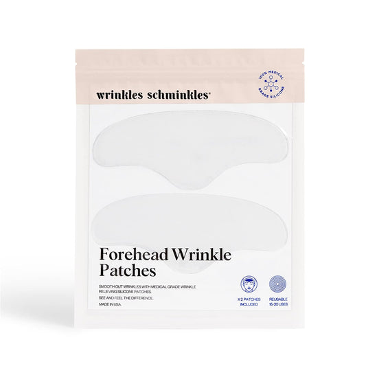 Wrinkles Schminkles Forehead Wrinkle Patches, 2-Pack, Reusable Hypoallergenic Silicone Smoothing Pads for Reducing Frown Lines & Face Lift Overnight