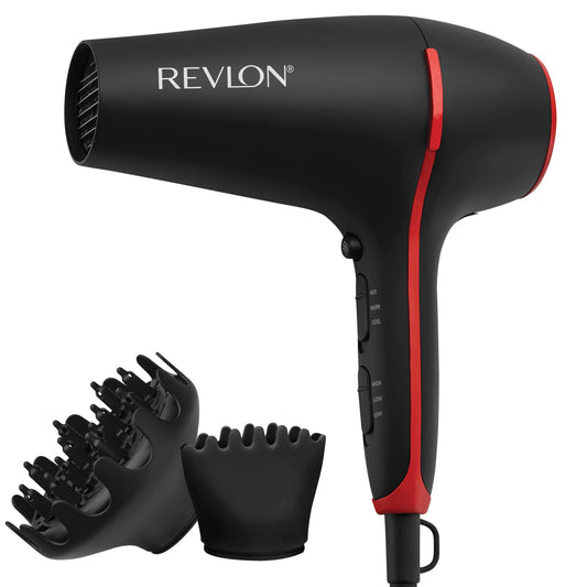 Revlon SmoothStay Coconut Oil Infused Hair Dryer | for Smooth, Shinier Hair Black