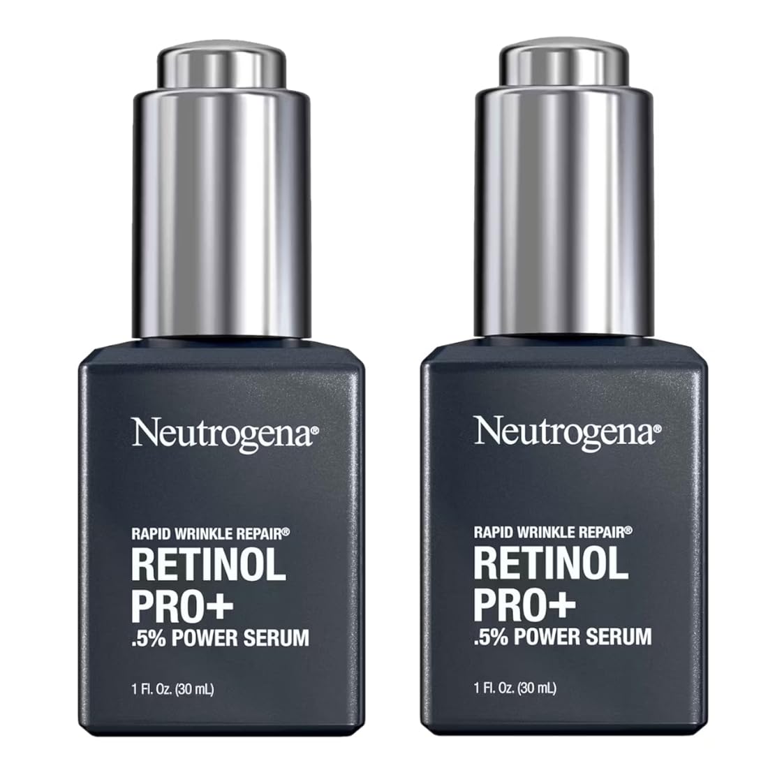 Neutrogena Rapid Wrinkle Repair Retinol Power Facial Serum Age Perfect Midnight Serum Pro+ .5% - 1oz 30ml - (2-Pack Anti Aging Serum 2oz)