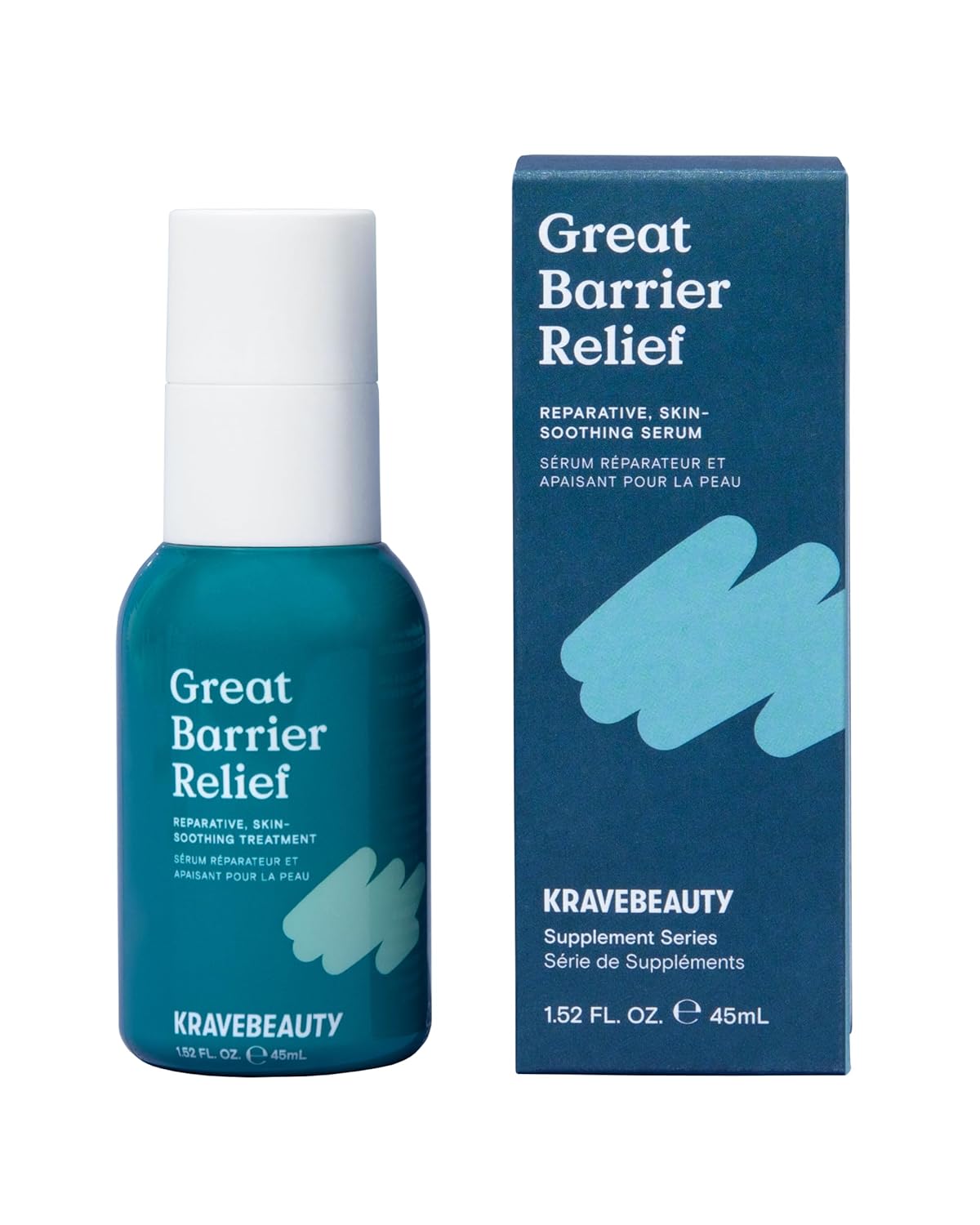 KraveBeauty Great Barrier Relief - Soothing Skin Barrier Repair Serum with Tamanu Oil to Soothe Irritations and Calm Redness for All Skin Types, Vegan and Cruelty-Free, 1.52 fl oz